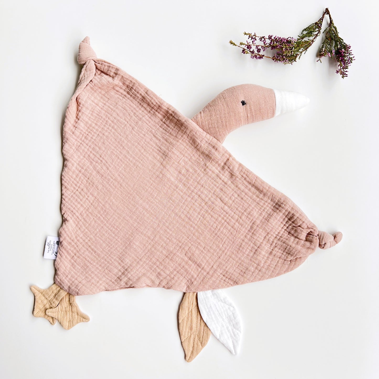 Doudou Ganso RITA – Manta de Apego de Algodón ROSADO