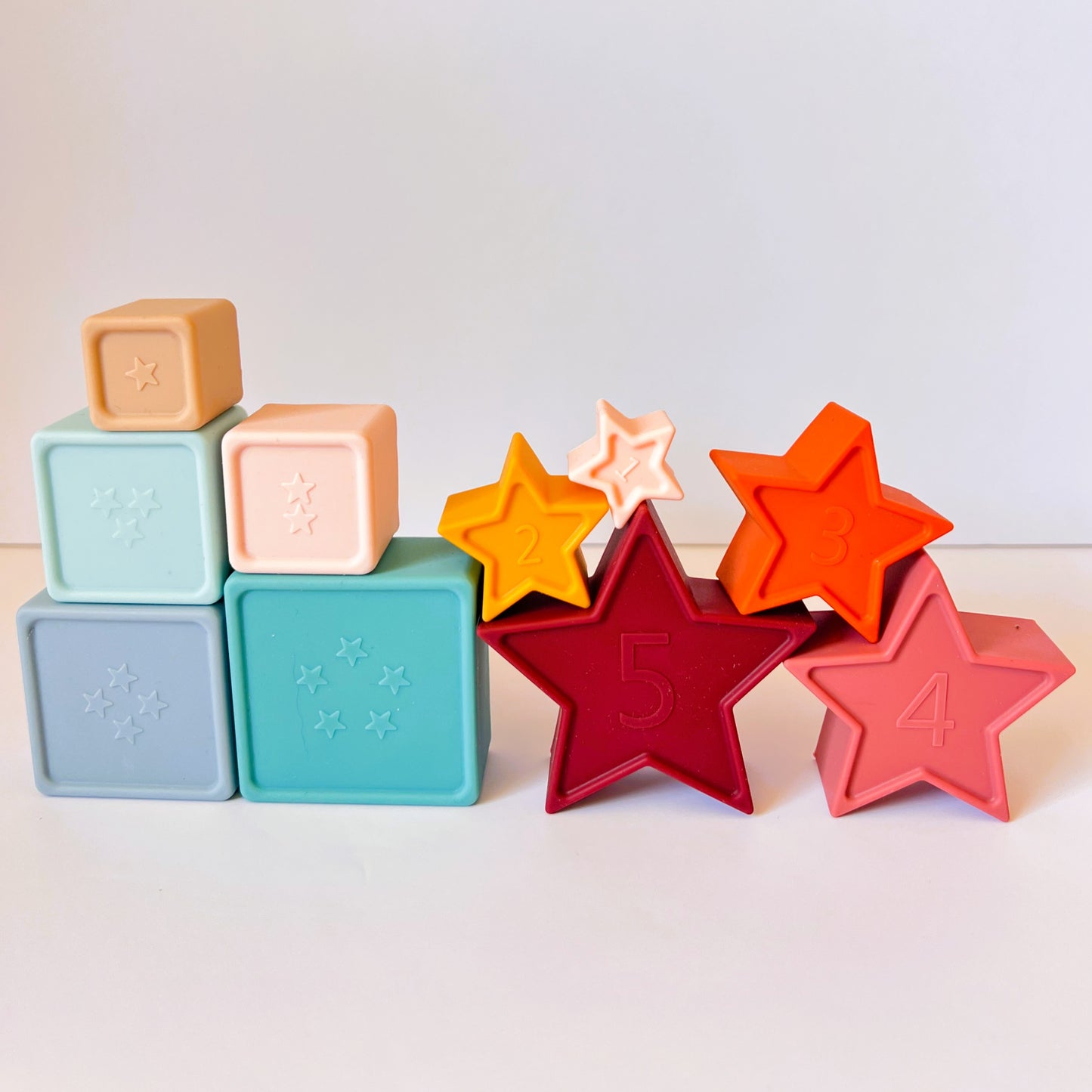 Set de Torres Apilables de Silicona - Juguete Sensorial para Bebés y Niños