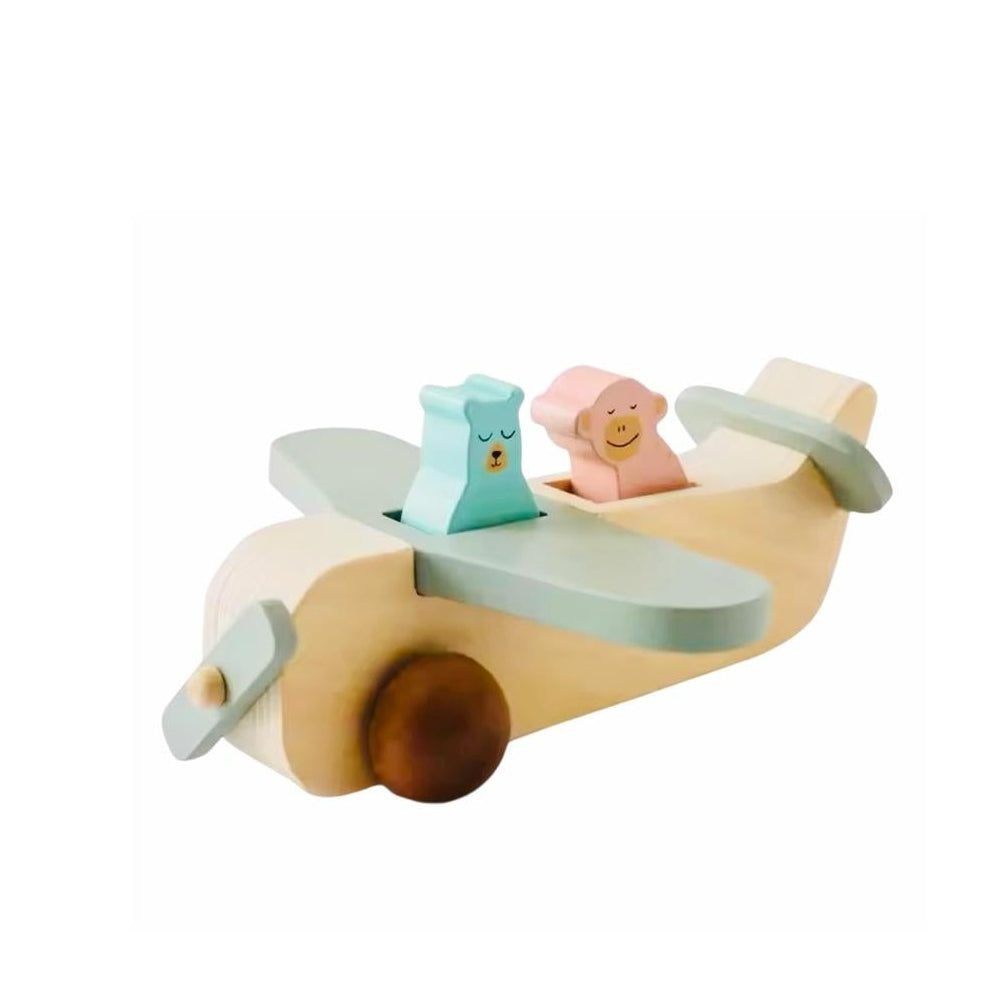 Avión de madera Montessori - Imaginación y Motricidad fina 1-3 años