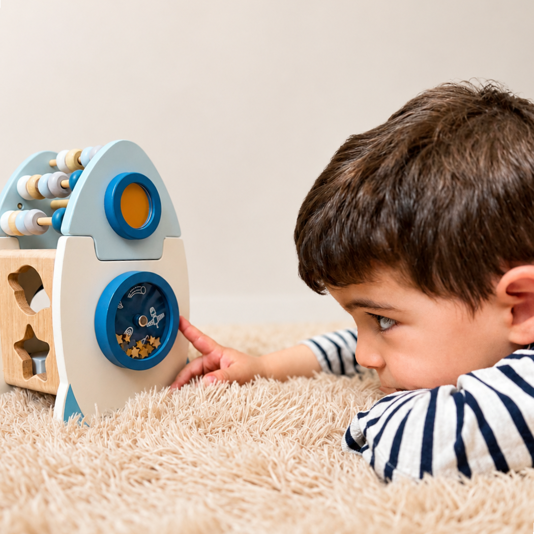 Montessori Wooden Educational Toy - ROCKET - Babies from 18 months