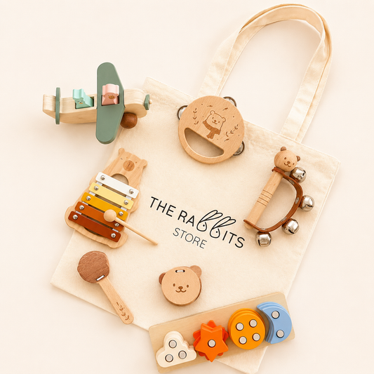 Set de regalo con juguetes Educativos de Madera 2-3 Años | Música, Imaginación y Lógica