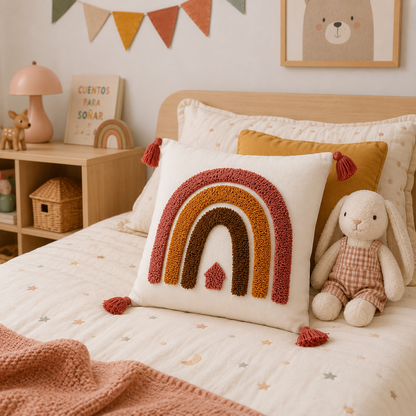 Funda de Cojín – ARCOIRIS 45x45 - Dormitorio infantil