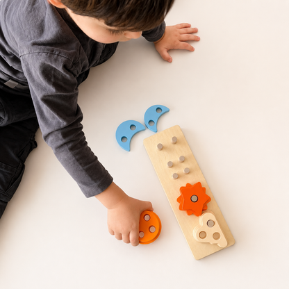 Juego de encastre de madera para bebés desde los 18 meses - Motricidad Fina