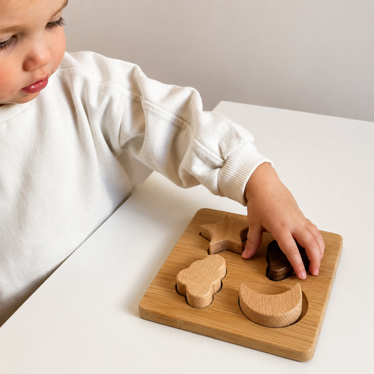 Puzzle de madera "FORMAS DEL ESPACIO" para niños a partir de 12 meses