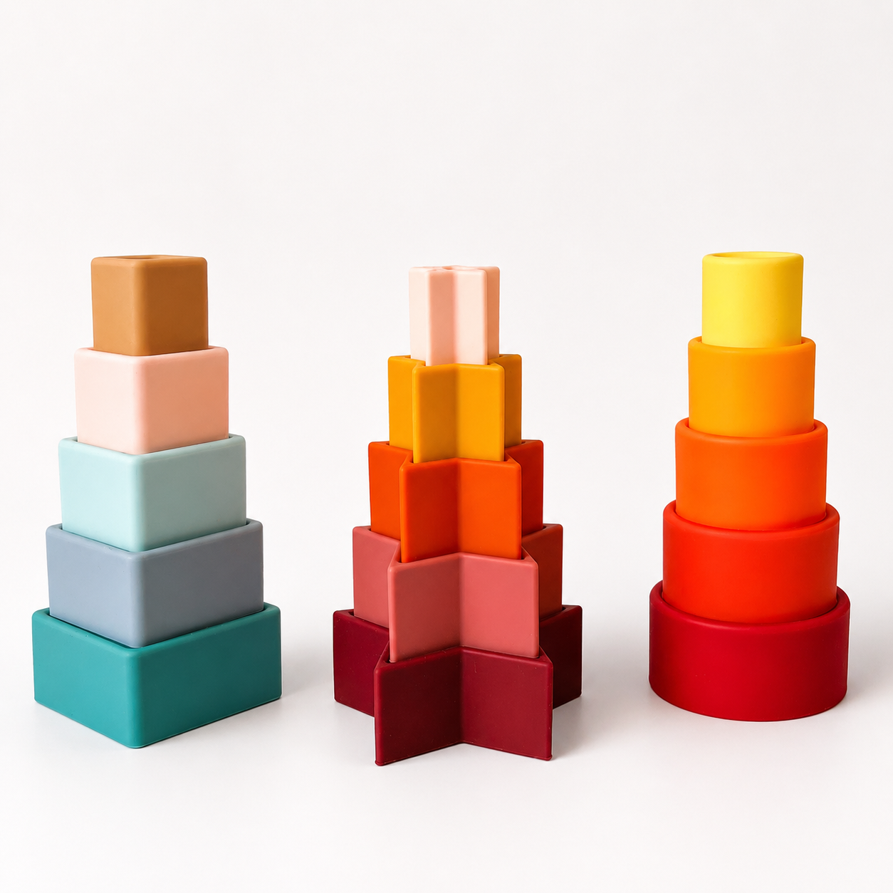 Set de regalo de juguetes Montessori para Bebés 1-2 Años | Madera y Silicona