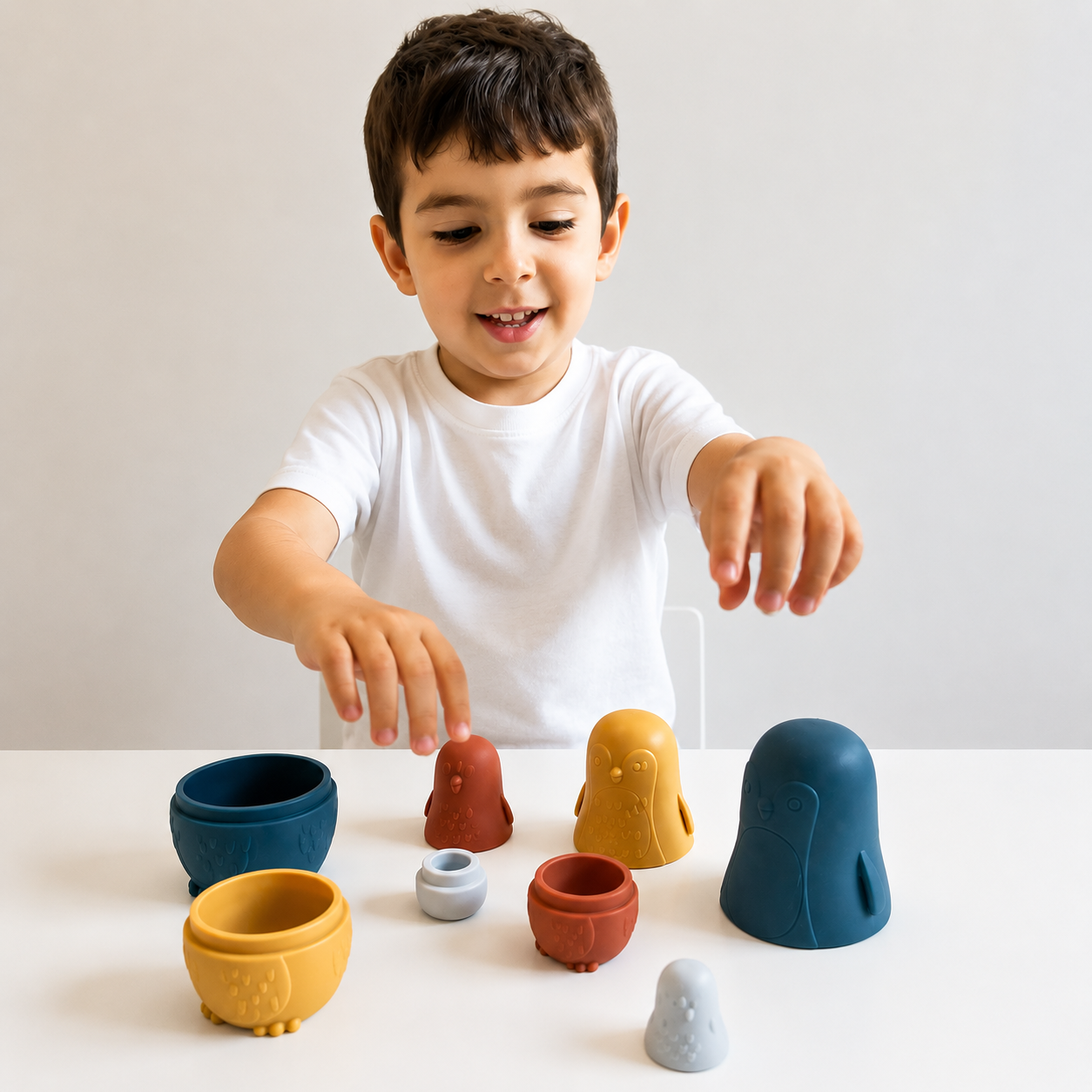 Set de Pingüinos de Silicona para bebés y niños – Matrioshka