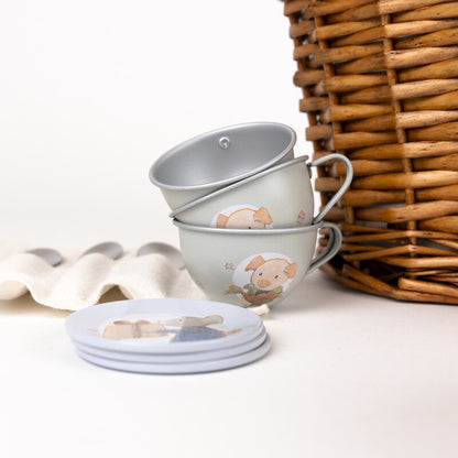 Cesta de Picnic con Juego de Té Amigos