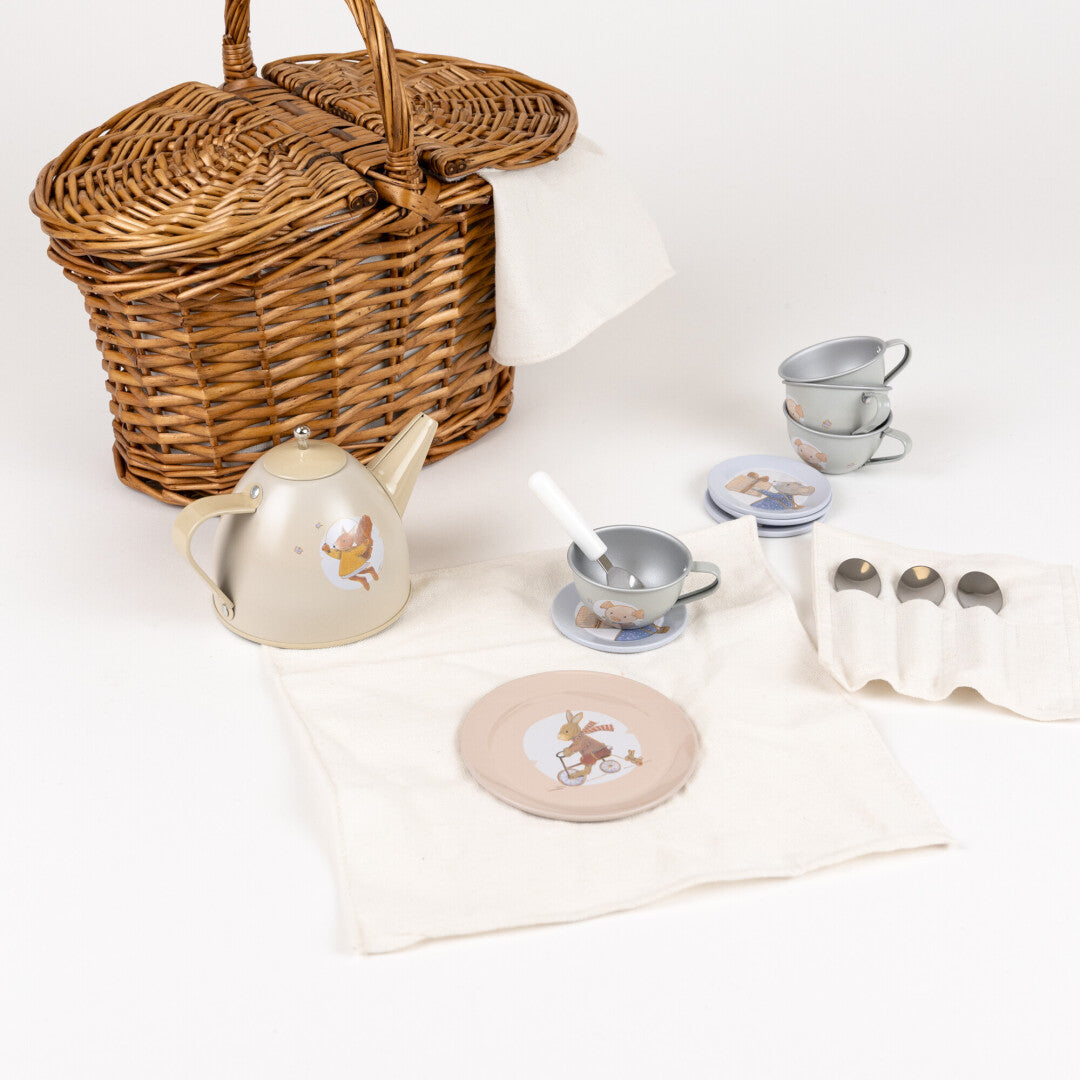 Cesta de Picnic con Juego de Té Amigos