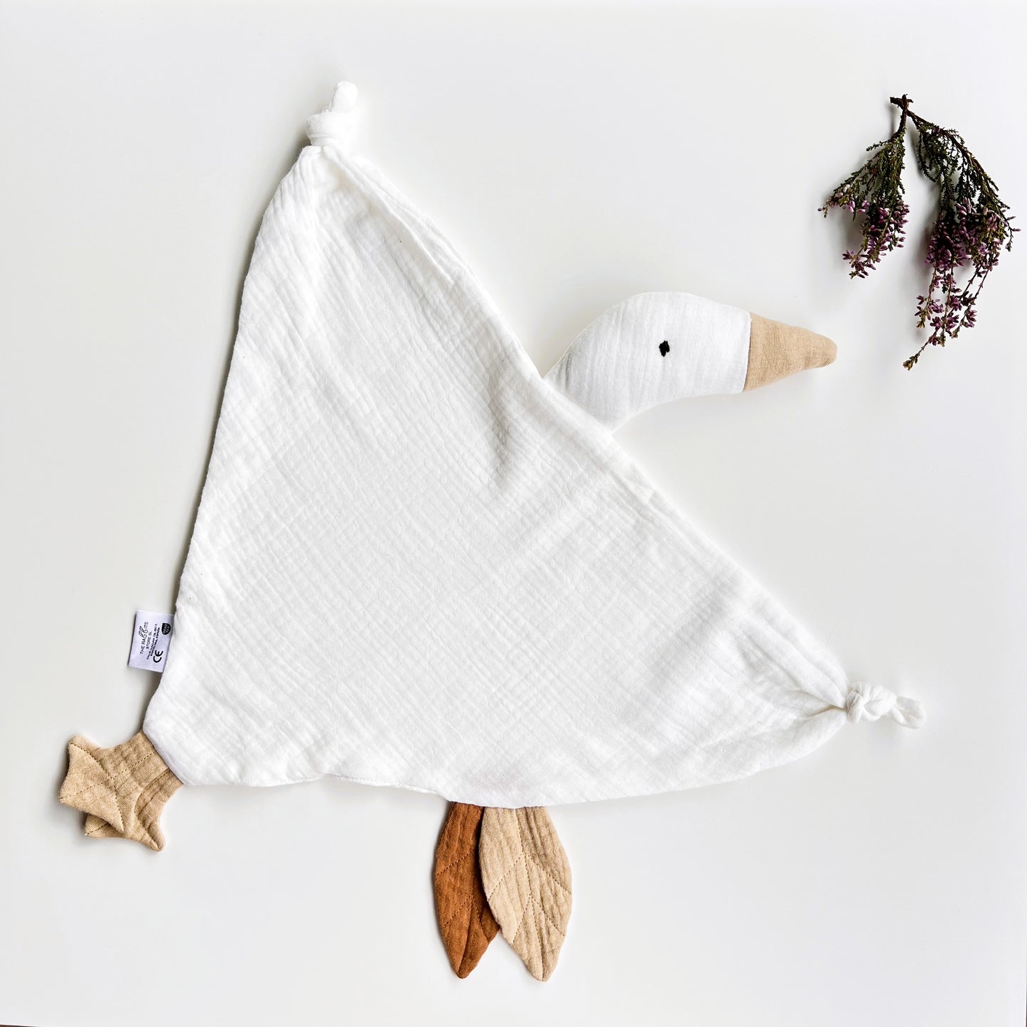 Doudou Ganso TOTI – Manta de Apego de Algodón BLANCO