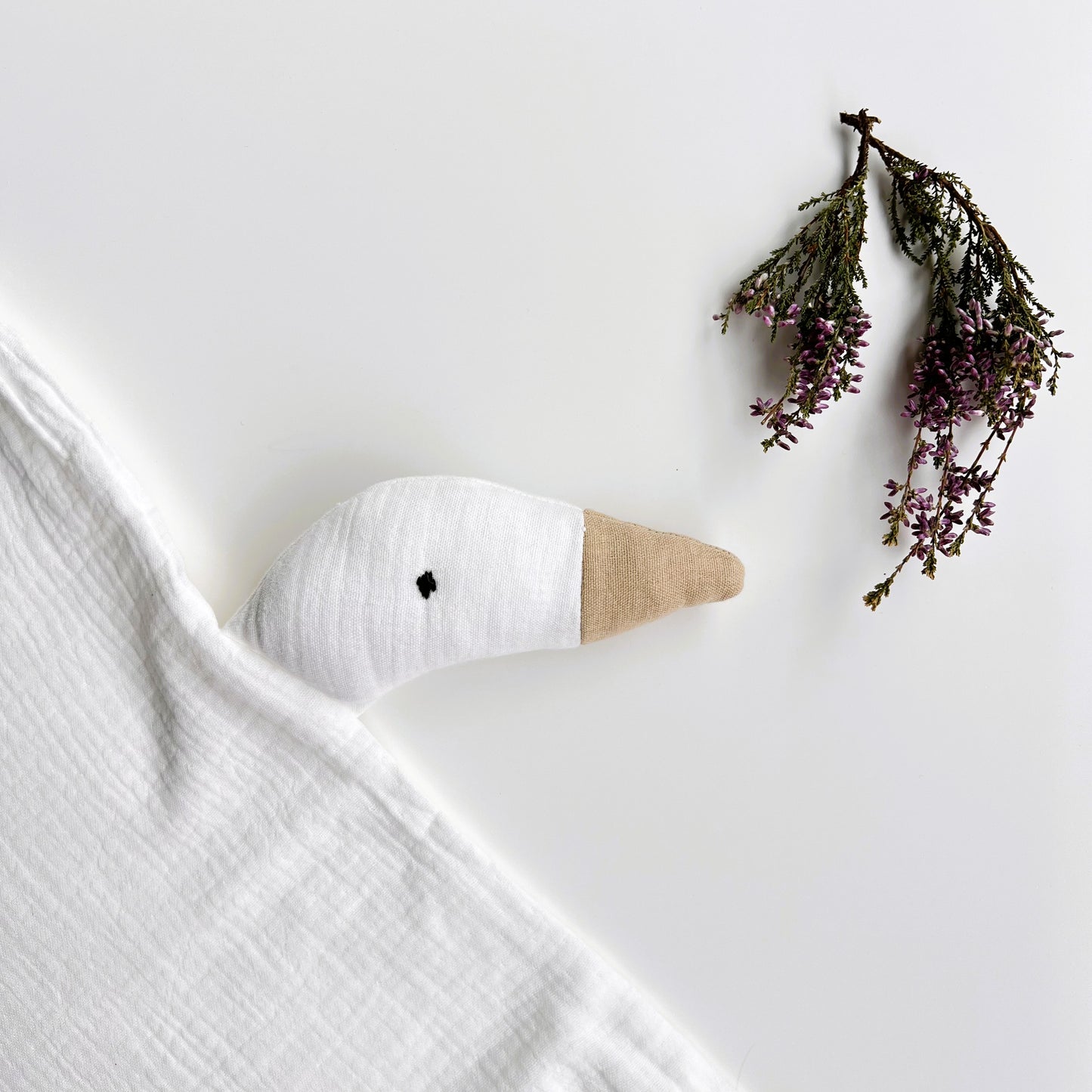 Doudou Ganso TOTI – Manta de Apego de Algodón BLANCO