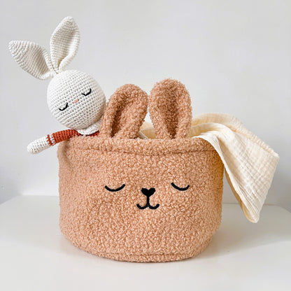 Cesto Organizador de juguetes y pañales – CONEJITO BEIGE - Dormitorio infantil