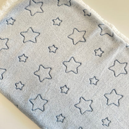 Manta de bebé suave y cálida – GRIS AZULADO ESTRELLAS - Recién Nacido