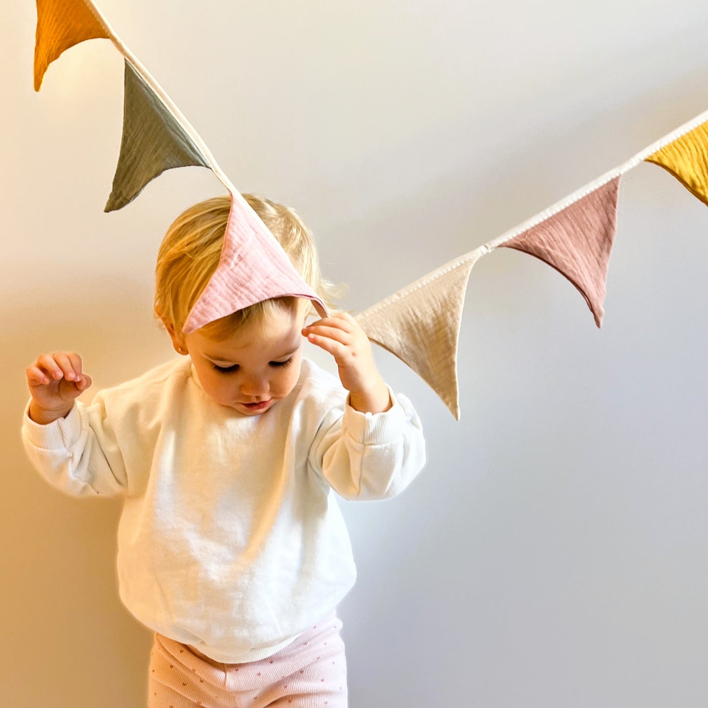 Fabric Bunting Garland – PASTEL SHADES - Children's bedroom