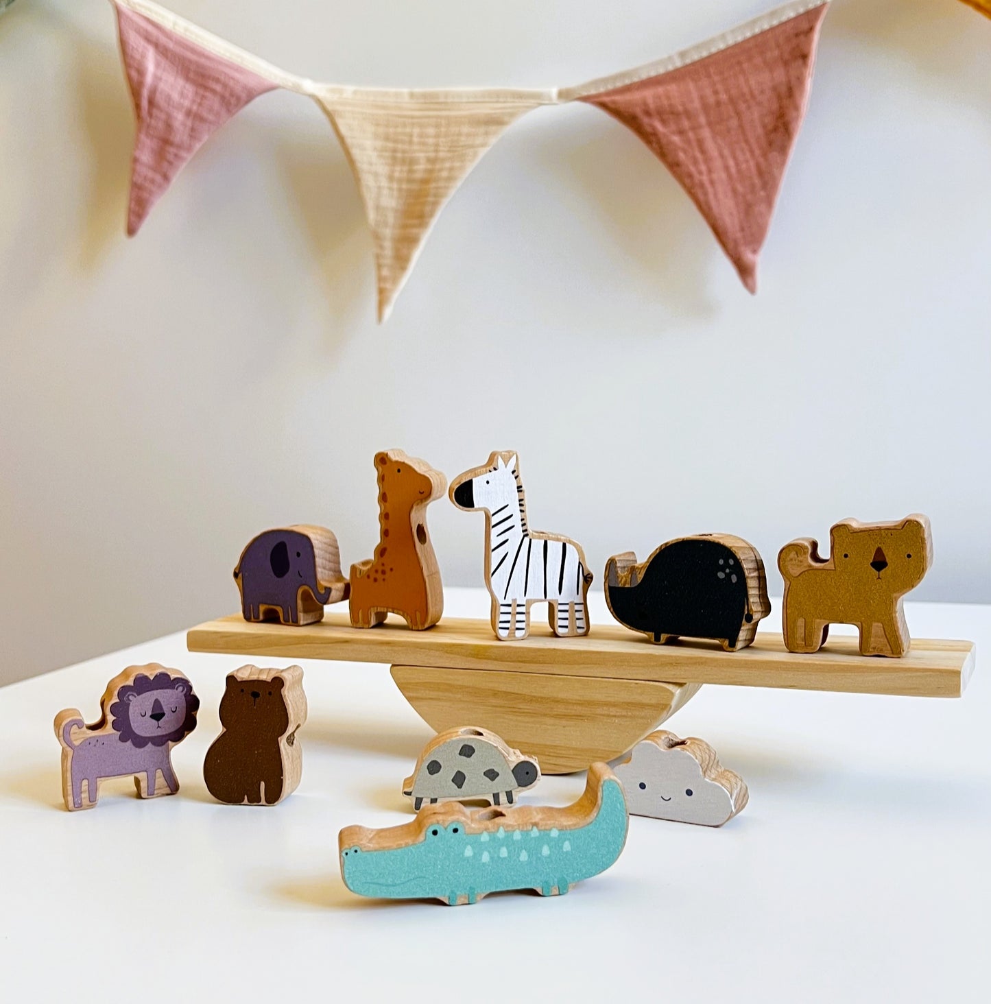 Balancín de animales de madera - 2 en 1