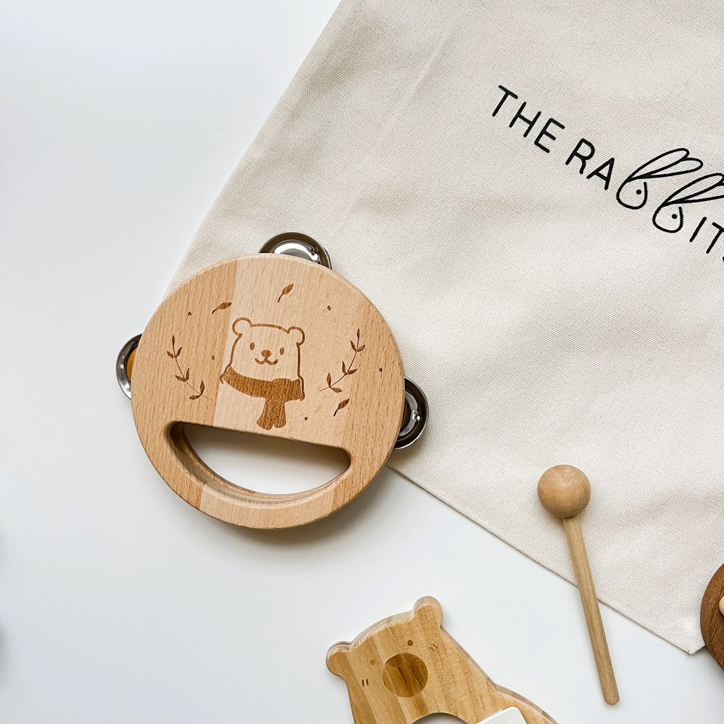 Set de instrumentos musicales de madera y metal - Osito Melodía para bebés a partir de 12 meses