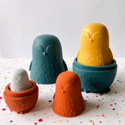 Set de Pingüinos de Silicona para bebés y niños – Matrioshka