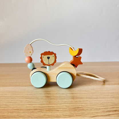 Juguete de arrastre Montessori en madera - LEÓN - Bebés a partir de 12 meses