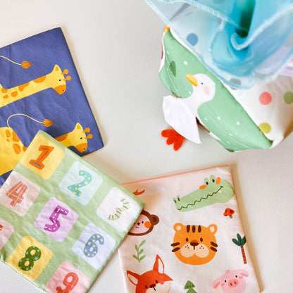 Caja Sensorial con Pañuelos de Tela para bebés a partir de 6 meses