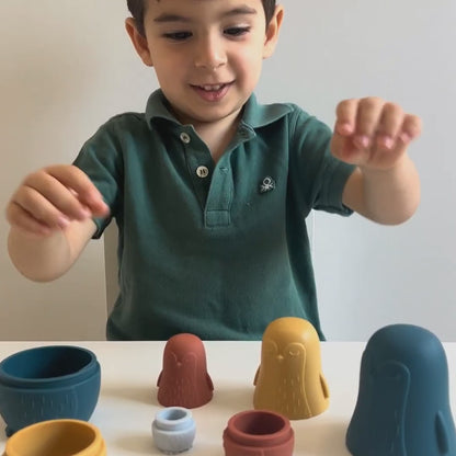 Set de Pingüinos de Silicona para bebés y niños – Matrioshka